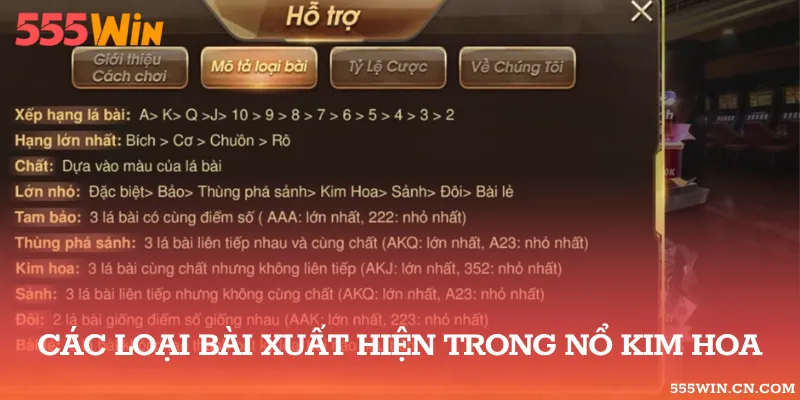 Những loại bài thường xuyên xuất hiện trong game bài