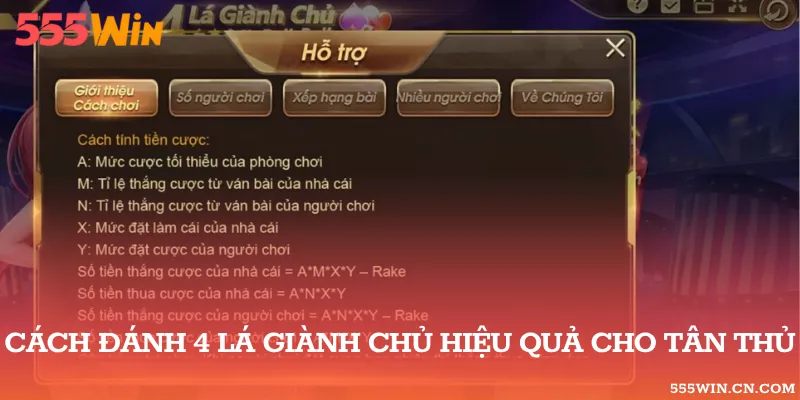 Hướng dẫn cách tham gia đánh 4 lá giành chủ cực chất